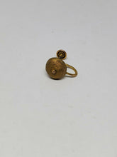 Vintage 10k Yellow Gold Textured Dome Single Screwback Earring