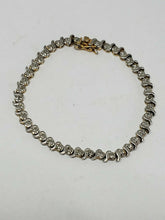 Gold Plated Sterling Silver Vermeil Illusion Diamond Tennis Bracelet