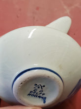 Vintage DP Delft Holland Blue & White Windmill Fern Leaf Porcelain Creamer