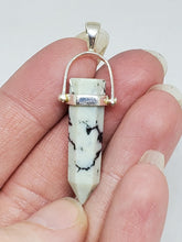 Handmade Sterling Silver Zebra Marble Crystal Cut Pendant