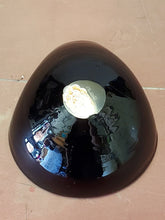 Vintage Murano Italy Genuine Venetian Glass Black Folded Bowl Import