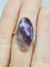 Sterling Silver Handmade Fluorite Cabochon Open Back Ring Size 5.5