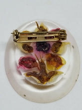 Vintage Lucite Encased Flower Brooch