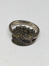 Vintage Sterling Silver Marcasite Fanned Design Ring Size 7 1/2"