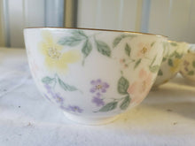 Vintage 5 Piece Chinese Hand Painted Pastel Flowers Tea Cups