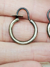 Vintage Mexico Sterling Silver Hinged Hoop Earrings