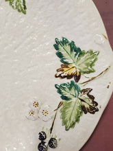 Antique Avalon Faience Salt Glazed Embossed Green Leaves Plate