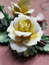 Vintage Nuova Capodimonte Hand Painted Porcelain Flowers Bouquet Centerpiece
