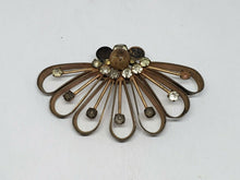 Vintage Gold Plated Sterling Silver Faux Pearl & Rhinestone Bow Brooch 3" AS-IS