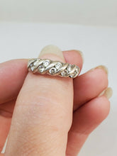Sterling Silver White Cubic Zirconia Swirl Channel Set Ring Size 6