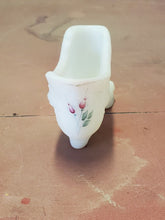 Vintage Fenton M Olmstead Hand Painted White Art Glass Slipper/Shoe