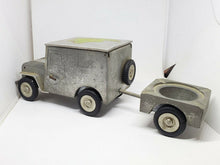 Vintage Baier Aluminum Willy Jeep & Trailer Germany 1951 Rolling Ashtray Lighter