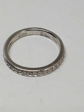 Sterling Silver Half Band Cubic Zirconia Pavé Set Ring Band Size 6