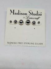 Vintage Madison Studio By Danecraft Sterling Silver 3 Pair Ball Stud Earrings