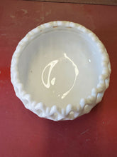 Vintage White Milk Glass Scalloped Lattice Rimmed Bowl