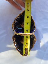 Antique Limoges France Cobalt Blue Gold Couple Motif Divided Ring Dish