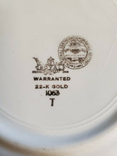 Vintage Royal China 22k Gold Trim Warranted Sebring Ohio Blue Rim Dinner Plate
