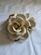 Vintage Napoleon Porcellane Capodimonte Cream/Off-White Rose Porcelain Flower