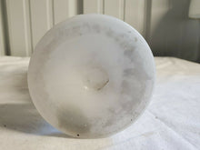 Antique Frosted Bristol Glass Hand Painted Hand Blown Floral Vase **Cracked**
