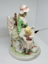 Vintage Handpainted Figurine Woman Sitting With Child Made In Taiwan
