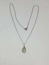Vintage Sterling Silver White Topaz Diamond Cut 3 Leaf Teardrop Necklace