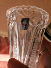 Vintage Pair Of Italian Genuine Lead Crystal Diamond Pattern Vases