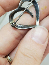 Vintage Sterling Silver Marcasite Heart Brooch Pin 925