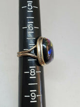 Sterling Silver Handmade Blue Dichroic Glass Bezel Set Ring Size 7