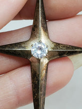 Vintage Sterling Silver Revere Cubic Zirconia Cross Pendant