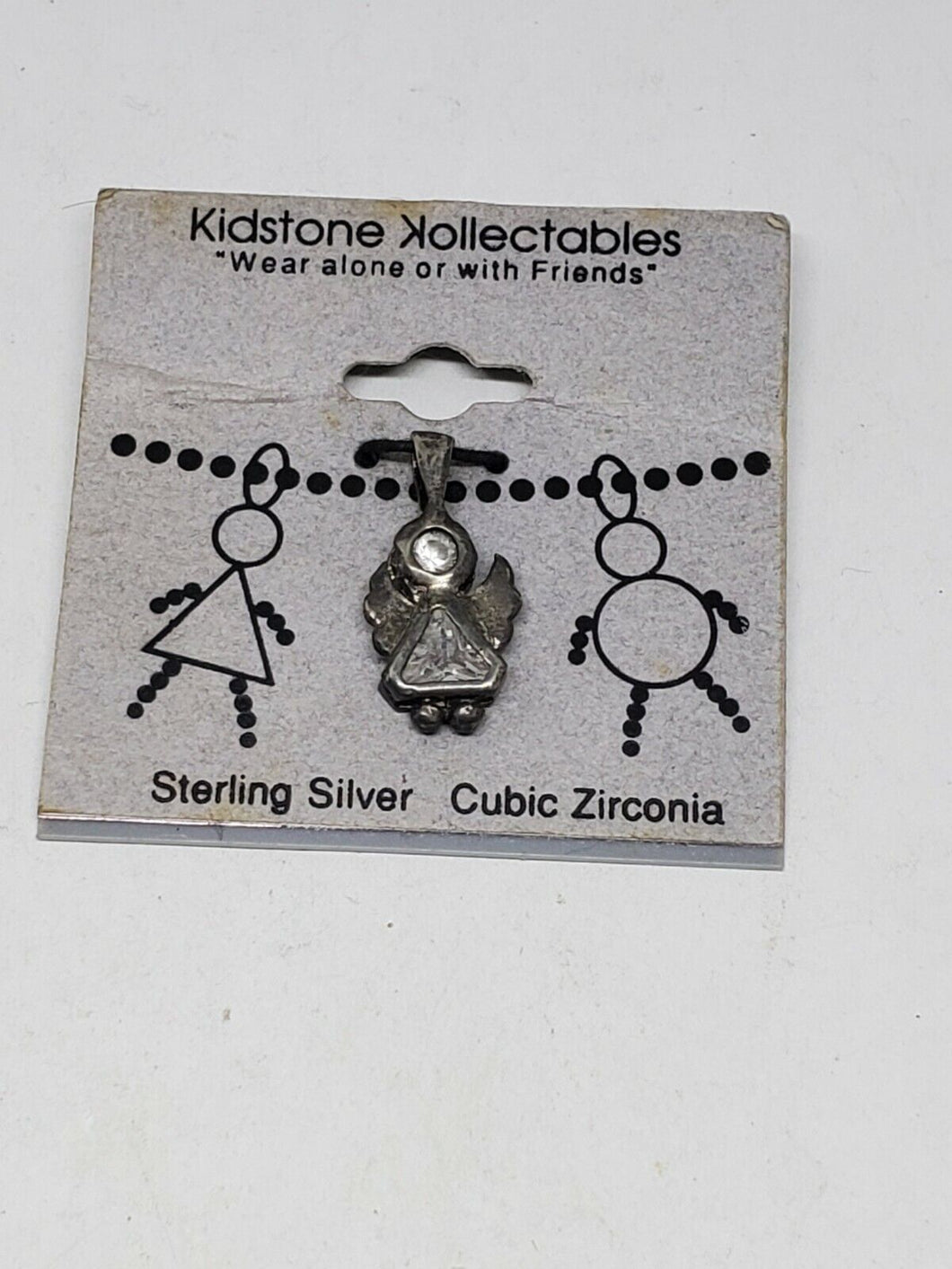 Vintage Sterling Silver Kidstone Kollectables Little Girl Angel CZ Charm