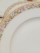 Antique Set of 10 L Bernardaud & Co Limoges Filigree Gold Rim Luncheon Plates