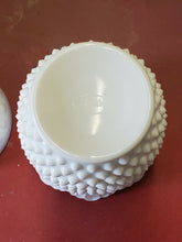 Vintage Fenton White Milk Glass Hobnail Ruffled Cookie Jar With Lid