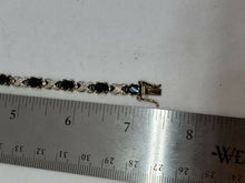 Blue Sapphire & Diamond Gold Plated Sterling Silver PAJ Infinity Tennis Bracelet