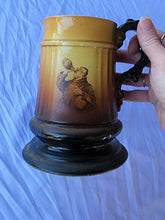 Vintage Porcelain Brown Beer Stein Mug Drinking Man