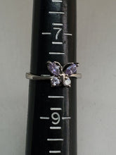 Sterling Silver Ross-Simons Purple Marquise Cubic Zirconia Butterfly Ring Size 8