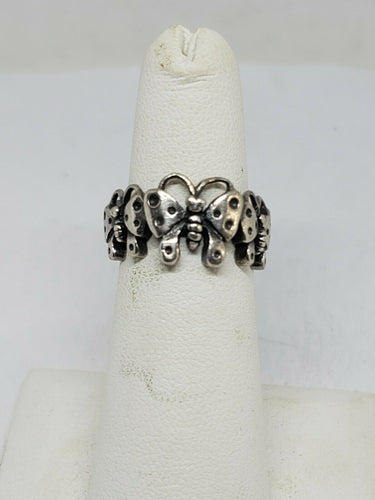 Sterling Silver Accending Size Butterfly Band Ring Size 5