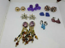 Vintage Mixed Earrings Lot Clip Screwback Agate, Beaded Gold Tone Faux Pearl