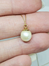 Vintage Orla Vagn Mogensen 14k Yellow Gold  Freshwater Pearl Pendant Necklace
