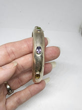 Vintage Sterling Silver Gemstone Hinged Bangle Amethyst Citrine Peridot Bracelet