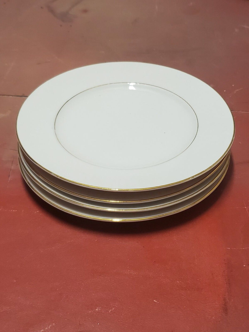 Gibson Everyday Housewares 4pc Tuxedo Platinum Gold Rim Salad