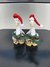 Vintage Russ Berrie "Holly Goose" White Porcelain Christmas Geese Figurines