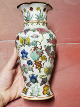 Vintage Chinese Porcelain Famille Verte Flowers And Butterflies Macau Vase