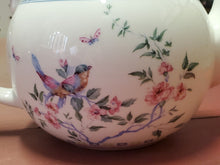 Vintage The English Table Colorful Birds, Butterflies And Flowers White...