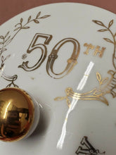 Vtg Lefton China Porcelain Hand Painted 50th Anniversary Creamer Covered Bowl