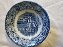 Vintage Liberty Blue Historic Colonial Scenes Betsy Ross Soup Bowls England