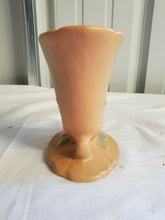 Vintage Weller Pottery Orange Floral Horn Vase