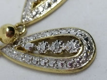 Gold Plated Sterling Silver Diamond Teardrop Earrings