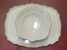 Baum Bros Formalities Ivory Bohemian Porcelain Serving Platter & Veggie Bowl