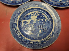 Vintage 3pc Blue Willow Buffalo Pottery & Allertons LTD Luncheon Plates