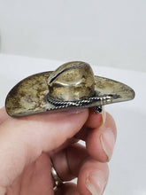 Vintage Sterling Silver Cowboy Hat Twist Wire "Rope" Accent Brooch